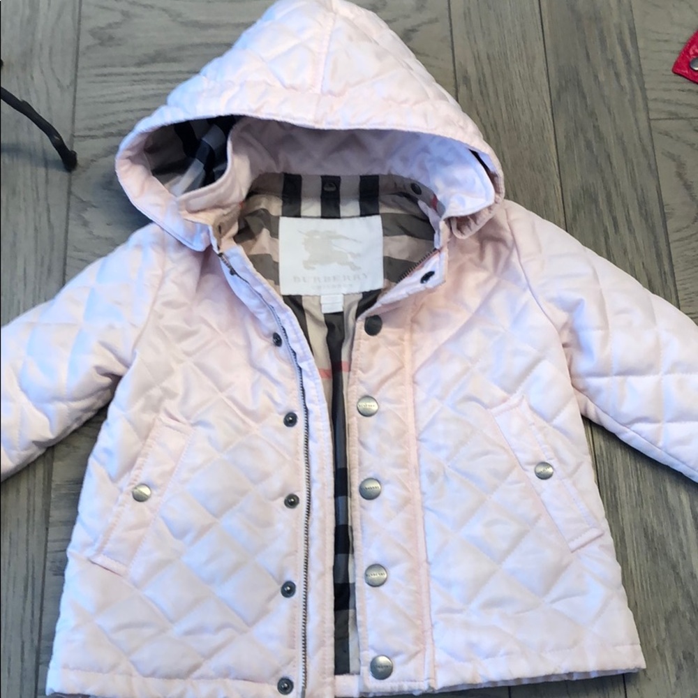 Burberry girls 18M quilted jacked soft pink
